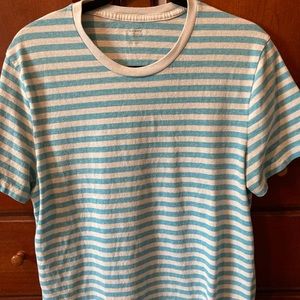 Blue and white striped shirt
